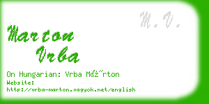 marton vrba business card